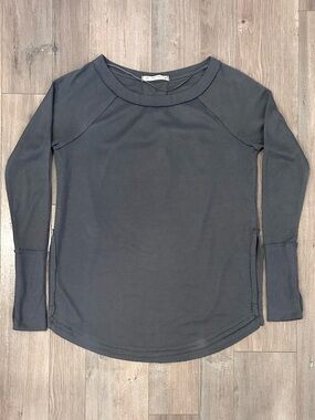 We The Free Long Sleeve Waffle Top - Charcoal Gray